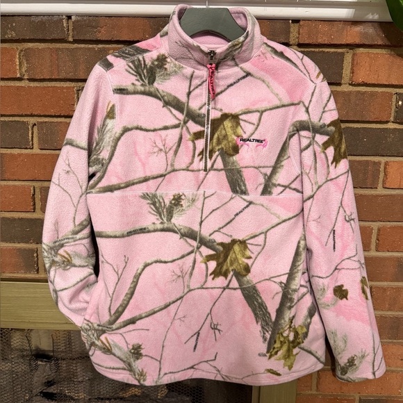 Realtree Other - #2) Realtree Pink Camouflage Fleece Jacket size L (12-14)